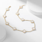 [Plus&Max]CLOVER 10 MOTIFS WHITE MOTHER OF PEARL NECKLACE