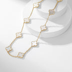 [Plus&Max]CLOVER 10 MOTIFS WHITE MOTHER OF PEARL NECKLACE