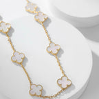 [Plus&Max]CLOVER 10 MOTIFS WHITE MOTHER OF PEARL NECKLACE