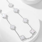 [Plus&Max]CLOVER 10 MOTIFS WHITE MOTHER OF PEARL NECKLACE