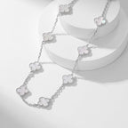 [Plus&Max]CLOVER 10 MOTIFS WHITE MOTHER OF PEARL NECKLACE
