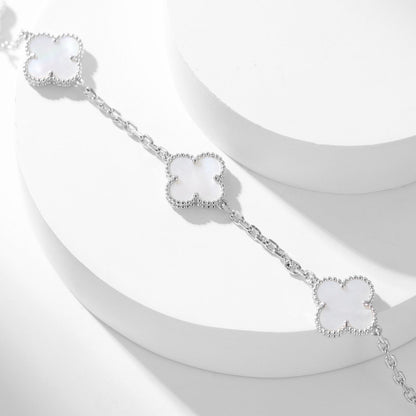 [Max Jewelry ]CLOVER 10 MOTIFS WHITE MOTHER OF PEARL NECKLACE