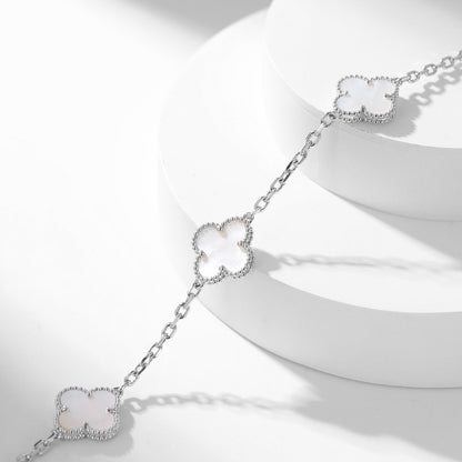 [Max Jewelry ]CLOVER 10 MOTIFS WHITE MOTHER OF PEARL NECKLACE