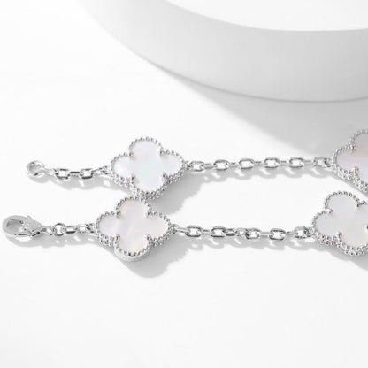 [Max Jewelry ]CLOVER 10 MOTIFS WHITE MOTHER OF PEARL NECKLACE
