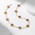 [Plus&Max]CLOVER 10 MOTIFS TIGER EYE NECKLACE