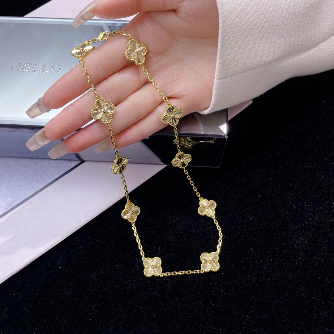 [Max Jewelry ]CLOVER 10 MOTIFS LASER NECKLACE