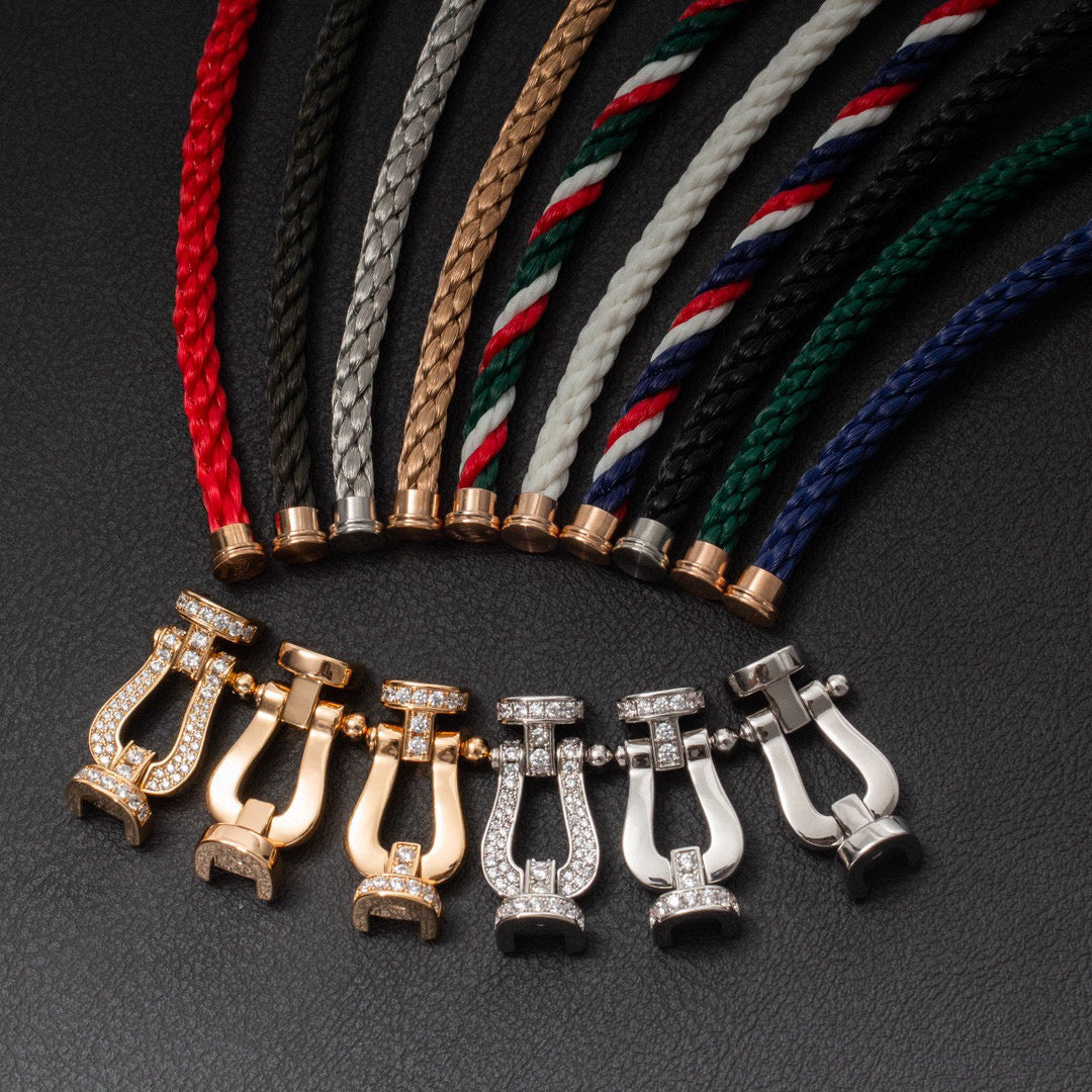 [Max Jewelry ]FORCE LARGE HORSESHOE FULL DIAMOND BRACELET ROSE GOLD