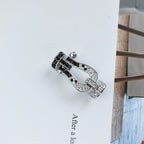 [Plus&Max]FORCE LARGE HORSESHOE BLACK WHITE DIAMOND BRACELET SILVER
