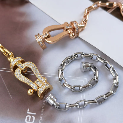 [Max Jewelry ]FORCE LARGE HORSESHOE CLASP  METAL BRACELET