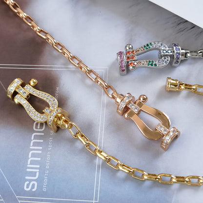[Max Jewelry ]FORCE LARGE HORSESHOE CLASP  METAL BRACELET