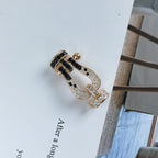 [Plus&Max]FORCE LARGE HORSESHOE BLACK WHITE DIAMOND BRACELET ROSE GOLD