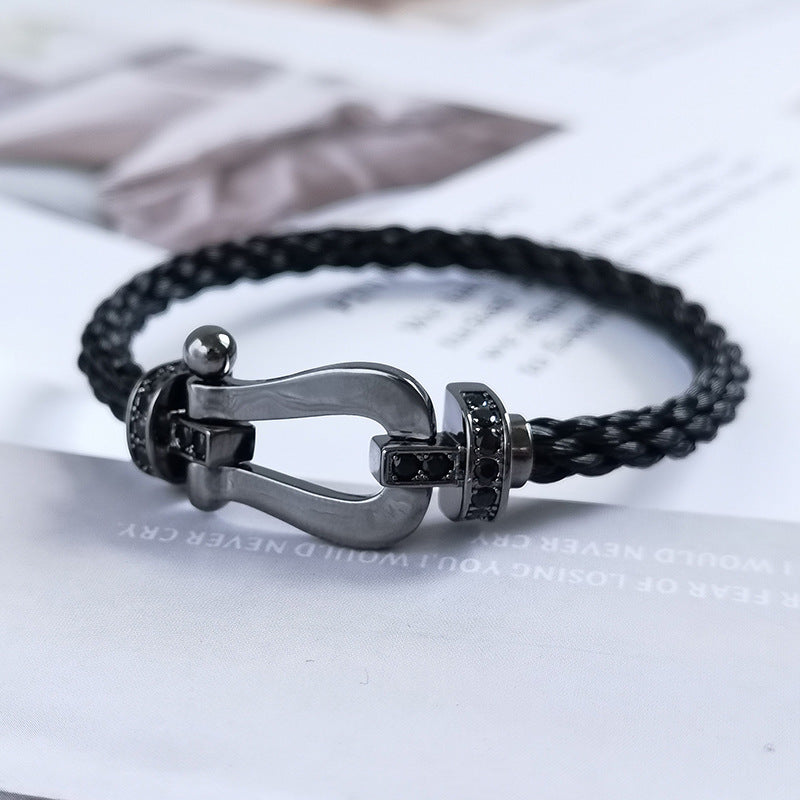 [Max Jewelry ]FORCE LARGE SERIES HORSESHOE BLACK SAMURAI BRACELET