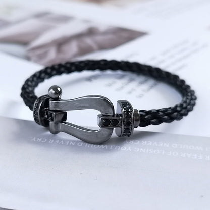 [Max Jewelry ]FORCE LARGE SERIES HORSESHOE BLACK SAMURAI BRACELET