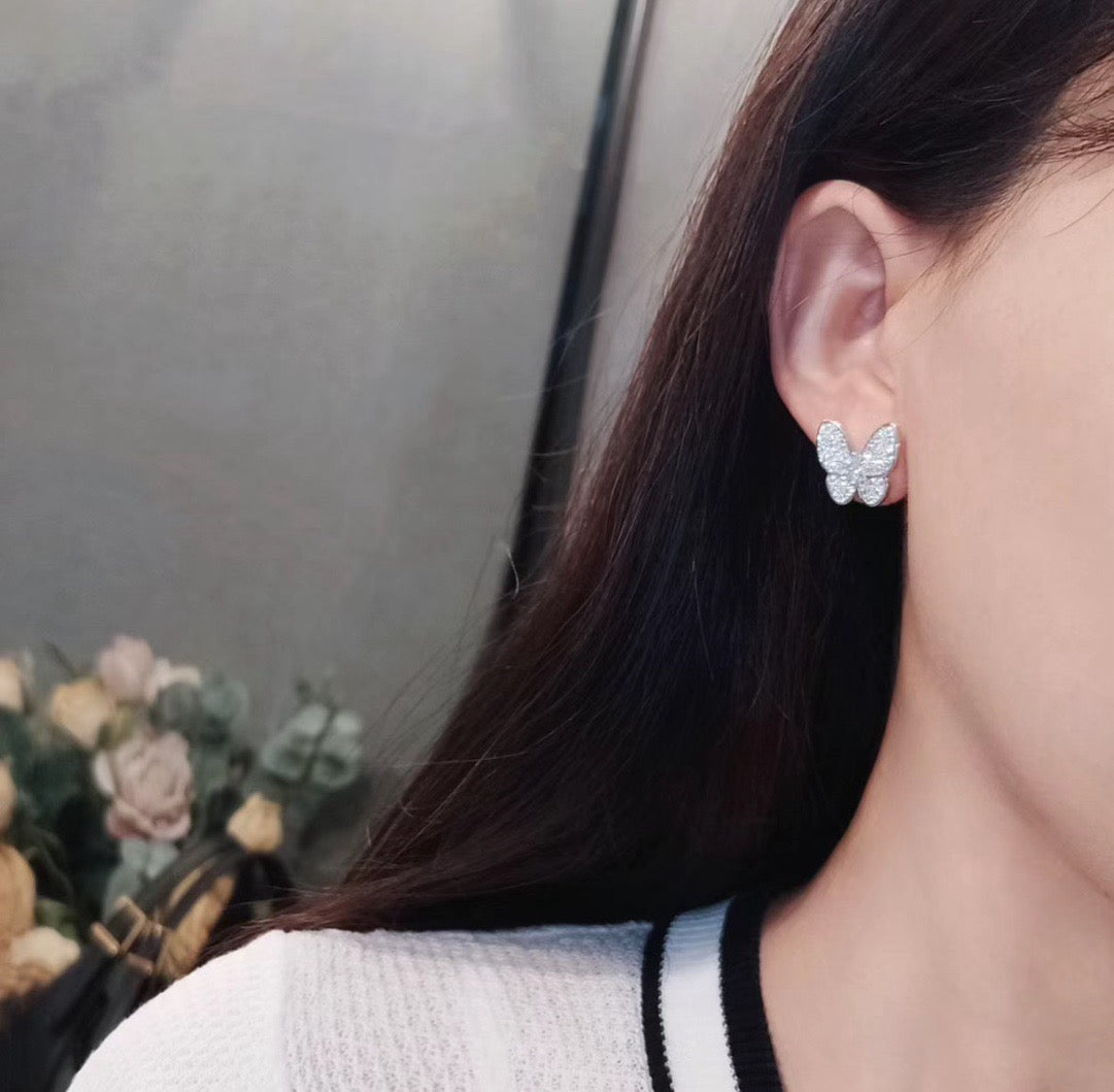 [Max Jewelry ]BUTTERFLY ALL DIAMOND EARRINGS