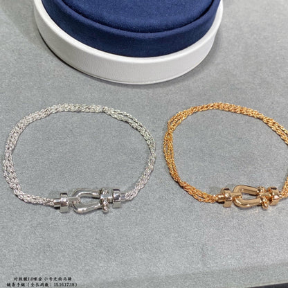 [Max Jewelry ]FORCE SMALL HORSESHOE  DIAMOND CHAIN ROPE BRACELET