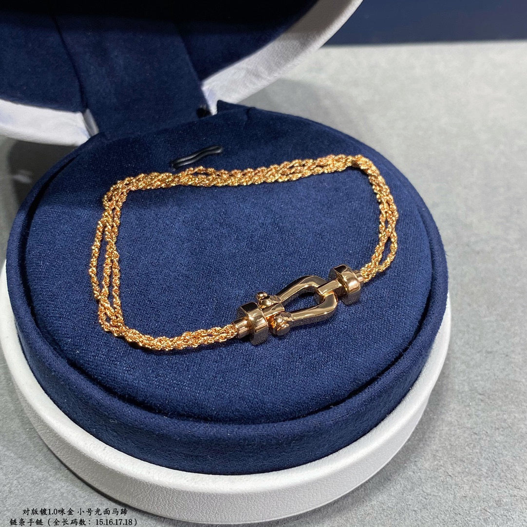 [Max Jewelry ]FORCE SMALL HORSESHOE  DIAMOND CHAIN ROPE BRACELET