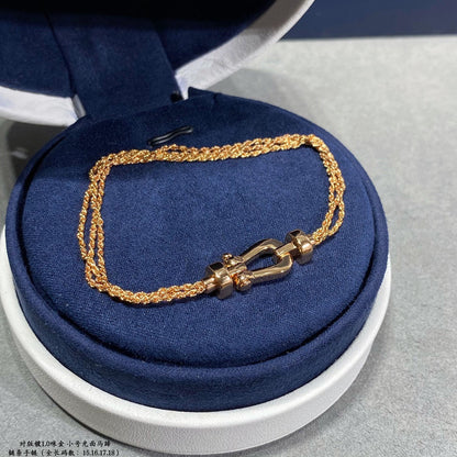 [Max Jewelry ]FORCE SMALL HORSESHOE  DIAMOND CHAIN ROPE BRACELET