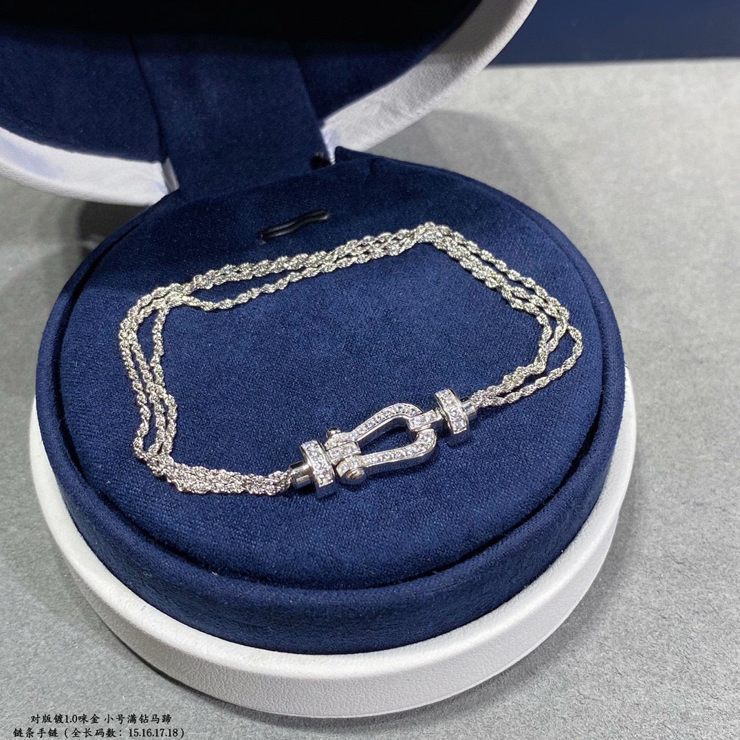 [Max Jewelry ]FORCE SMALL HORSESHOE  DIAMOND CHAIN ROPE BRACELET