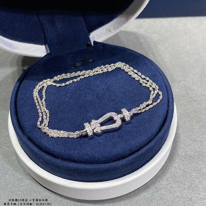 [Max Jewelry ]FORCE SMALL HORSESHOE  DIAMOND CHAIN ROPE BRACELET