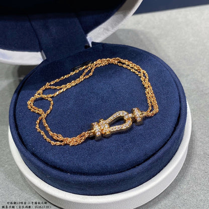 [Max Jewelry ]FORCE SMALL HORSESHOE  DIAMOND CHAIN ROPE BRACELET