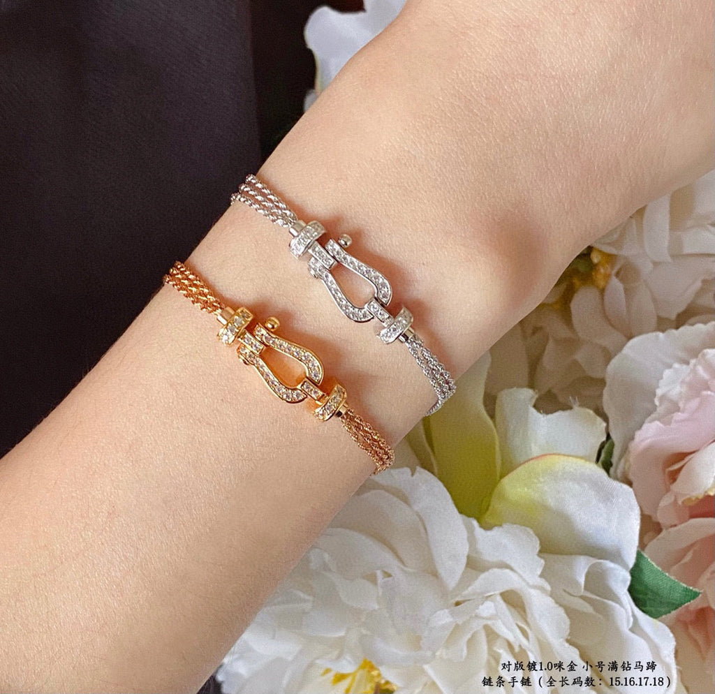 [Plus&Max]FORCE SMALL HORSESHOE  DIAMOND CHAIN ROPE BRACELET