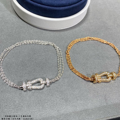 [Max Jewelry ]FORCE SMALL HORSESHOE  DIAMOND CHAIN ROPE BRACELET