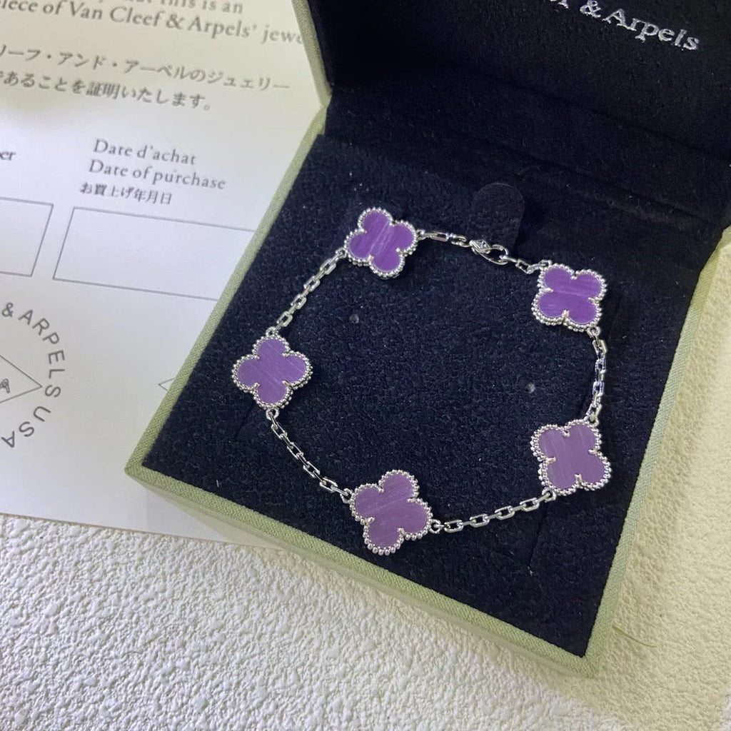 [Plus&Max]LUCKY CLOVER 5-MOTIF BRACELET - VIOLET COLLECTION