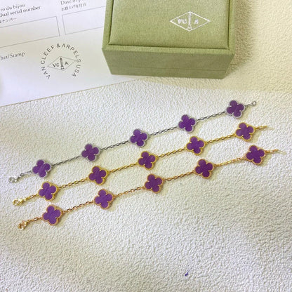 [Max Jewelry ] CLOVER 5 MOTIF VIOLET BRACELET COLLECTION