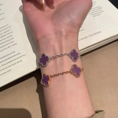 [Max Jewelry ] CLOVER 5 MOTIF VIOLET BRACELET COLLECTION