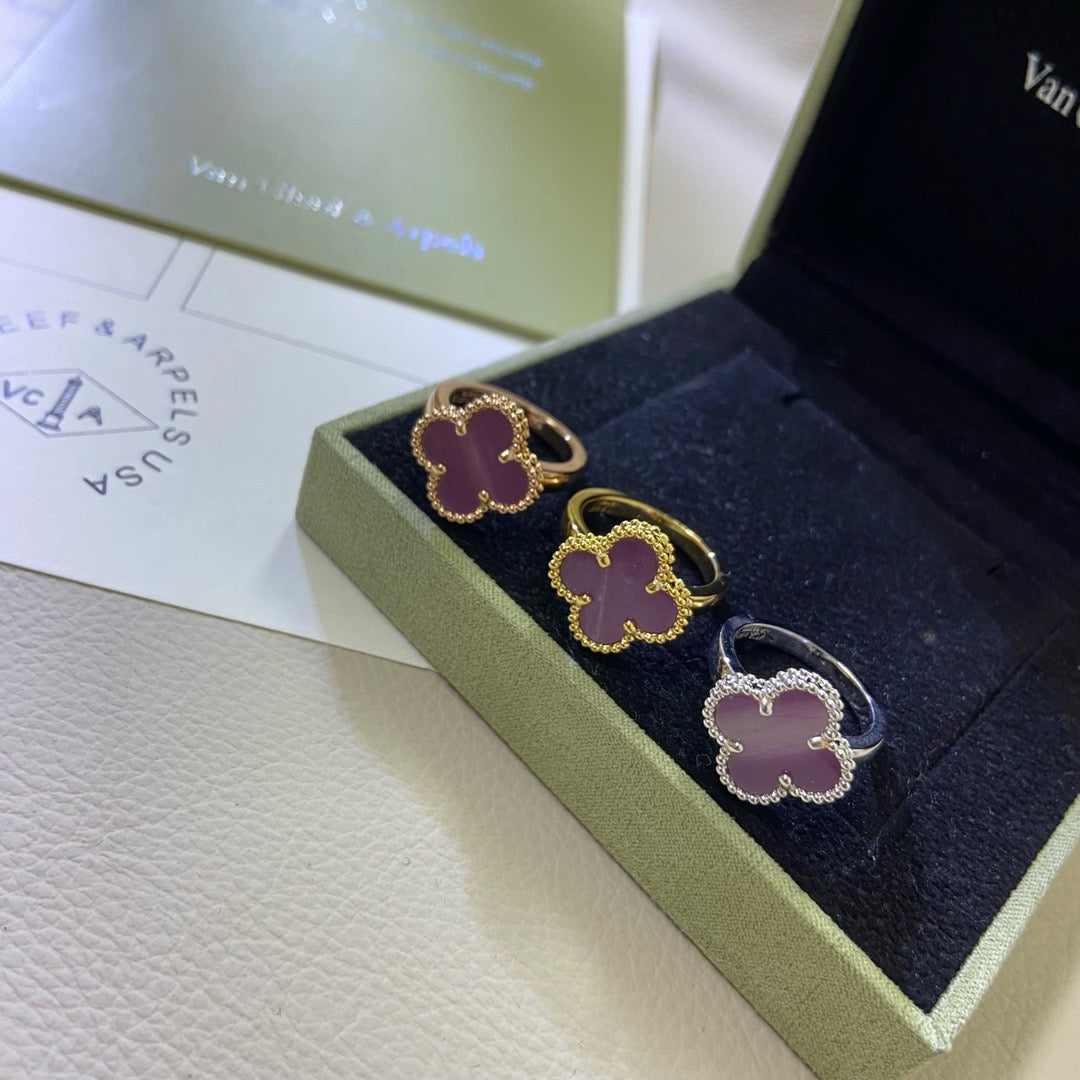 [Max Jewelry ]CLOVER  PURPLE VIOLET RING