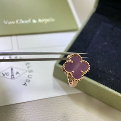 [Max Jewelry ]CLOVER  PURPLE VIOLET RING