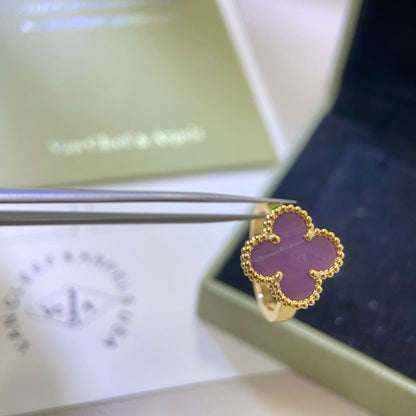 [Max Jewelry ]CLOVER  PURPLE VIOLET RING