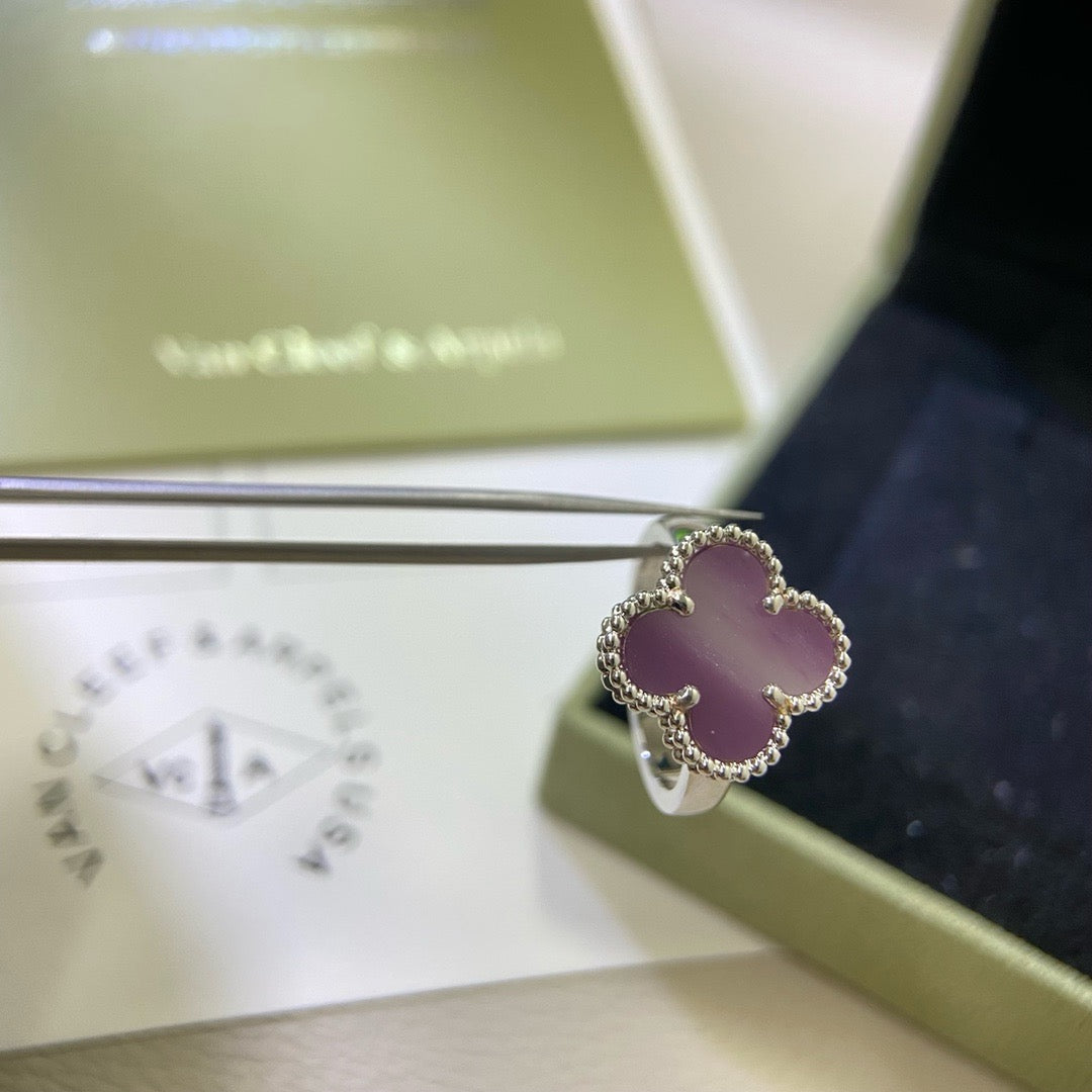 [Max Jewelry ]CLOVER  PURPLE VIOLET RING
