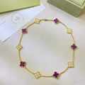 [Plus&Max]CLOVER 10 MOTIFS  PURPLE VIOLET DIAMOND NECKLACE