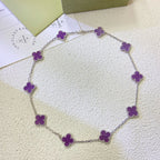 [Plus&Max]CLOVER 10 MOTIFS  PURPLE VIOLET  NECKLACE