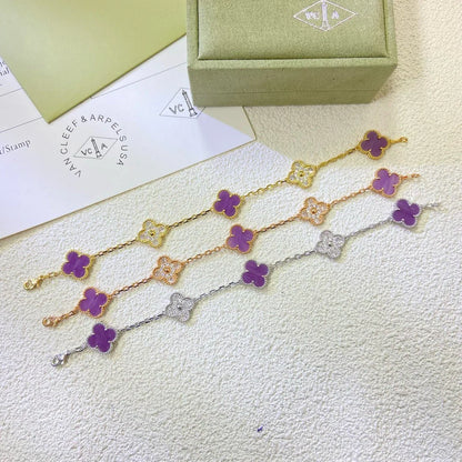[Max Jewelry ] CLOVER 5 MOTIF VIOLET BRACELET COLLECTION