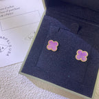 [Plus&Max]CLOVER MINI 9.5MM  PURPLE VIOLET EARRINGS