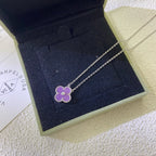 [Plus&Max]CLOVER 15MM DIAMOND  PURPLE VIOLET NECKLACE