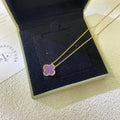 [Plus&Max]CLOVER 15MM  PURPLE VIOLET NECKLACE