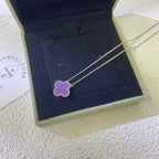 [Plus&Max]CLOVER 15MM  PURPLE VIOLET NECKLACE