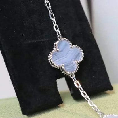 [Max Jewelry ] CLOVER 5 MOTIF PURPLE CHALCEDONY BRACELET COLLECTION
