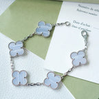 [Plus&Max]LUCKY CLOVER 5-MOTIF BRACELET - PURPLE CHALCEDONY COLLECTION