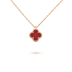[Plus&Max]CLOVER MINI 9.5MM WHITE CARNELIANS NECKLACE