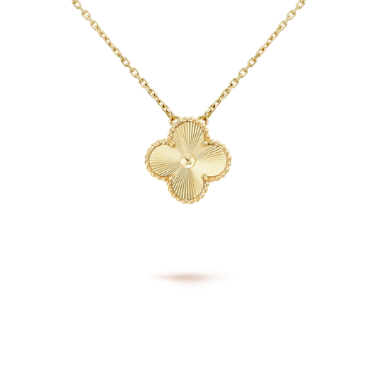 [Max Jewelry ]CLOVER 15MM LASER NECKLACE