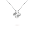 [Plus&Max]CLOVER 15MM LASER NECKLACE SILVER