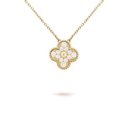 [Max Jewelry ]CLOVER 15MM DIAMOND SINGLE FLOWER NECKLACE