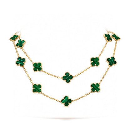 [Max Jewelry ]CLOVER 20 MOTIFS MALACHITE GOLD