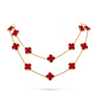 [Plus&Max]CLOVER 20 MOTIFS CARNELIAN NECKLACE