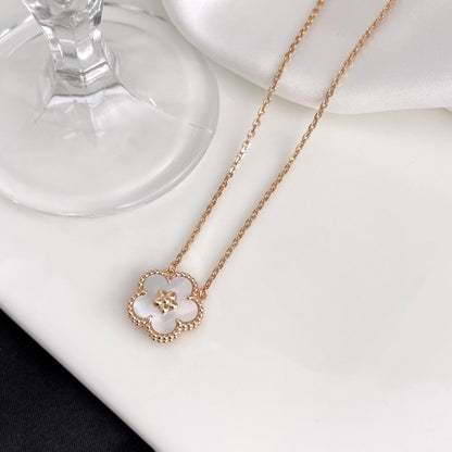 [Max Jewelry ]LUCKY  WHITE MOP  PLUM BLOSSOM NECKLACE