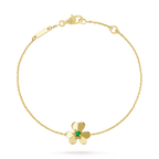 [Plus&Max]FRIVOLE GOLD FLOWER PINK MALACHITE BRACELET
